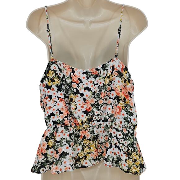 Nine Britton Womans size XLP Tillie Surplice cropped Floral Tank Top Blouse NEW - Picture 4 of 8